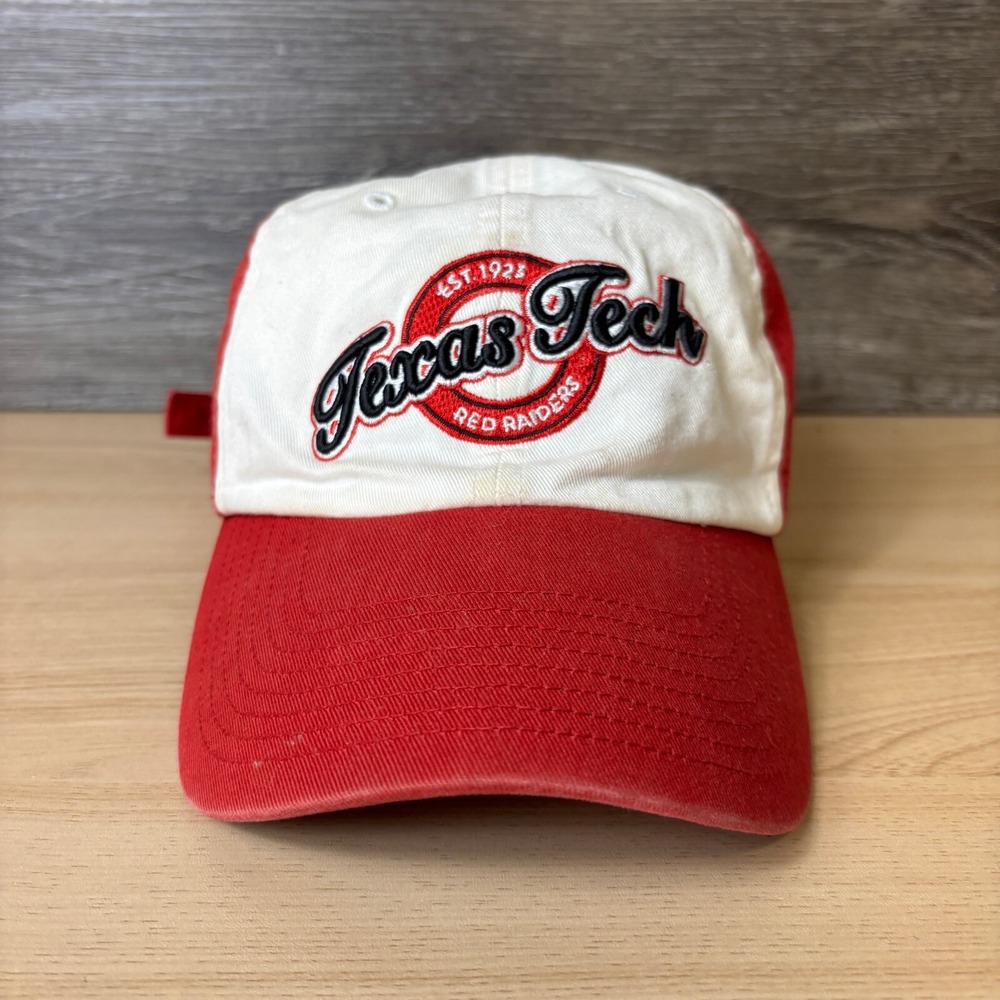 Texas Tech Red Raiders Hat Cap Strap Back Red White College Football